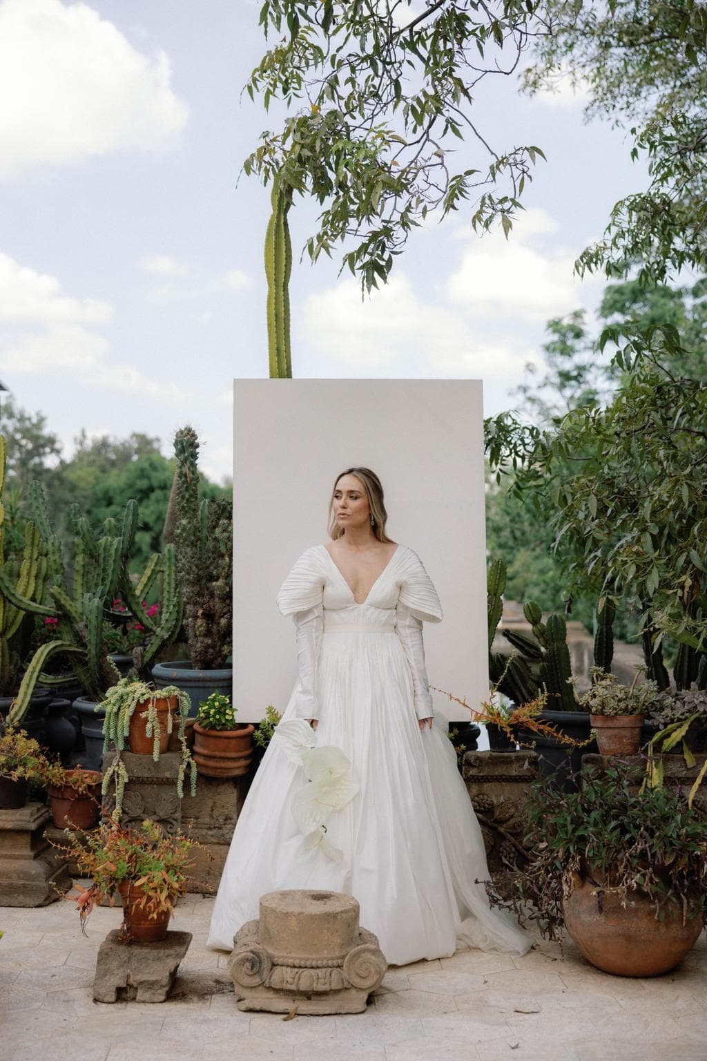 Foto de Valeria Bross con su vestido de boda