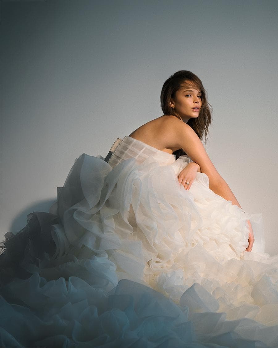 vestido de novia con volumen