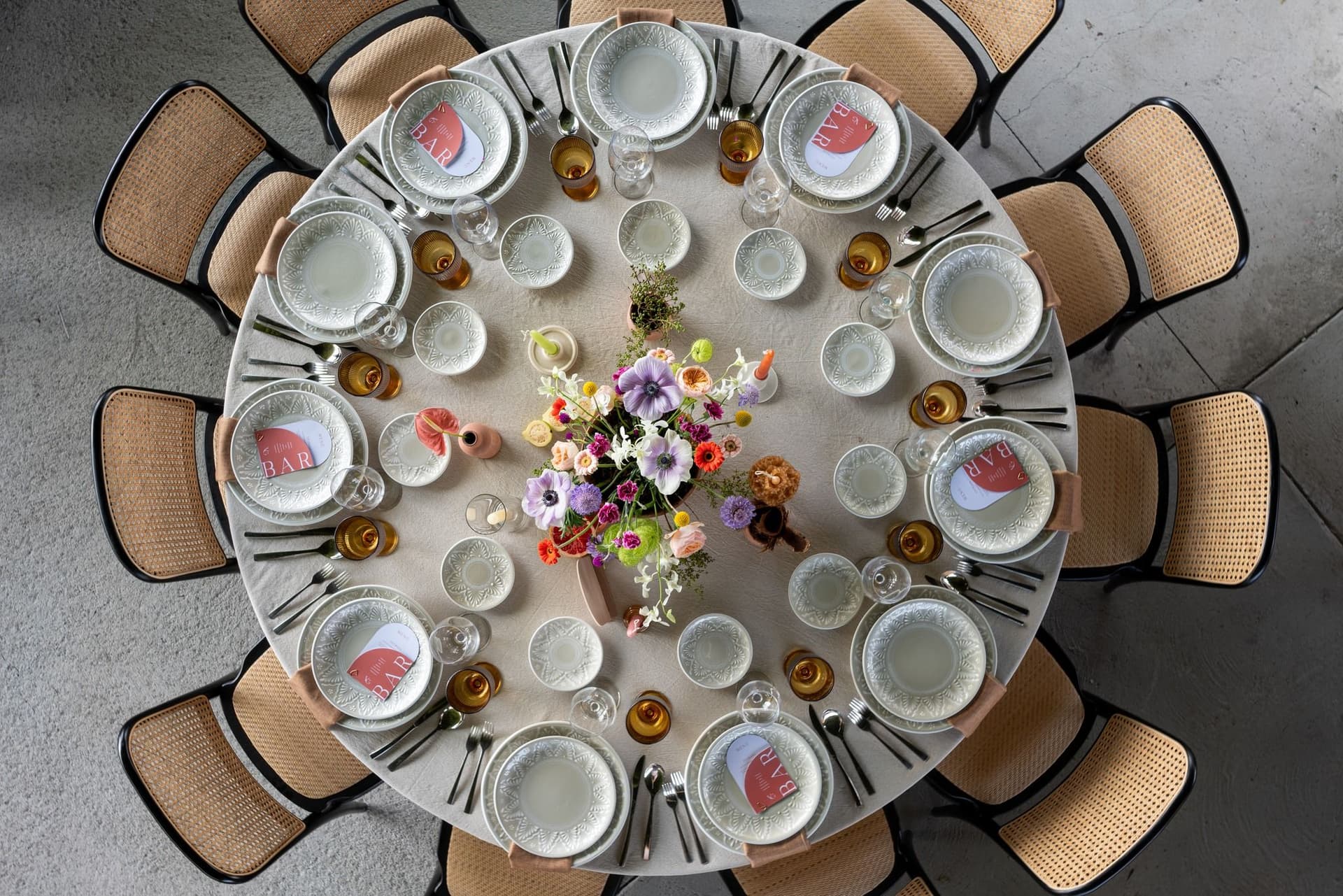 Decoracion de mesa en boda-evento