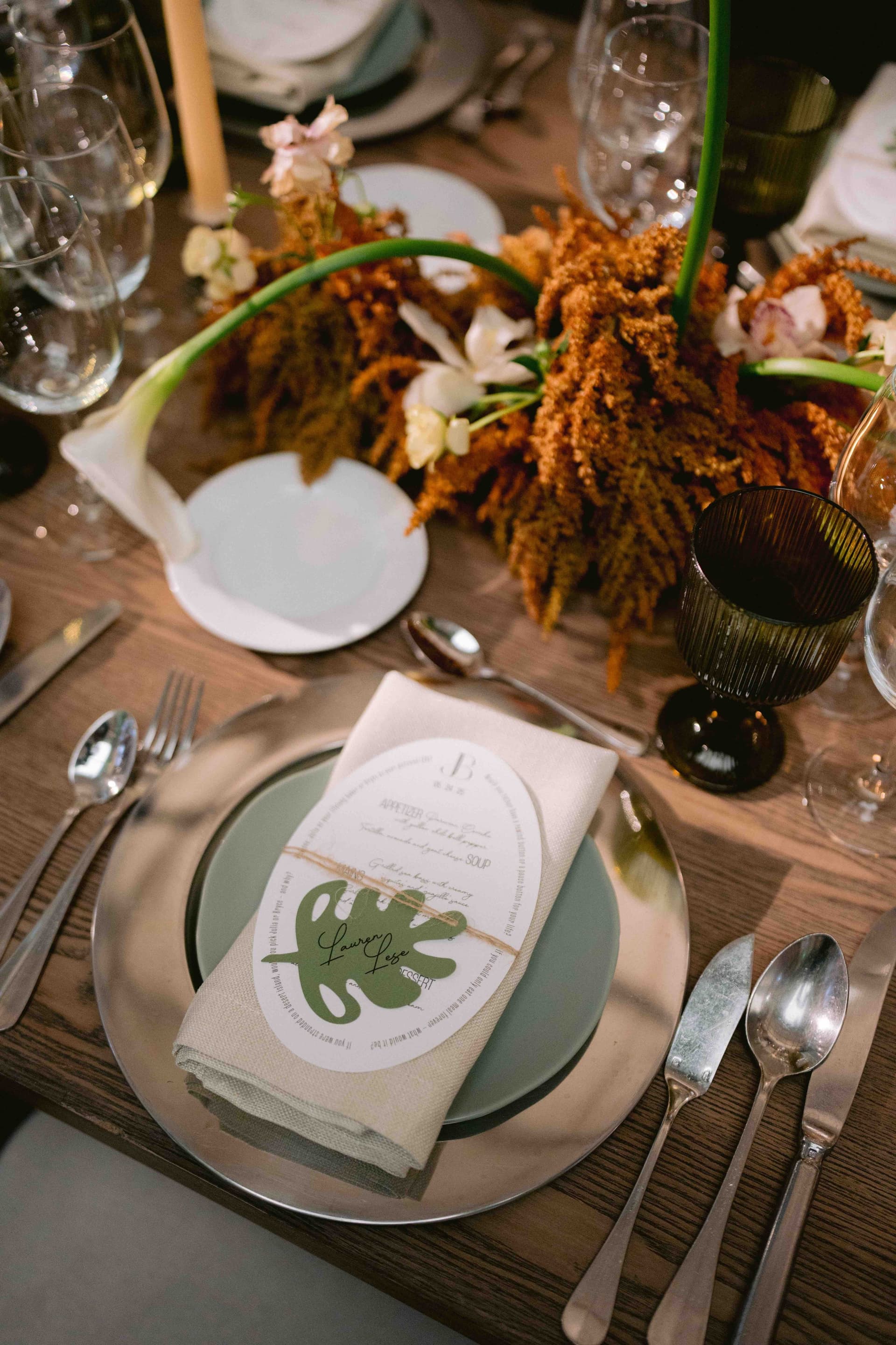 detalles de la boda de Julia y Bryce