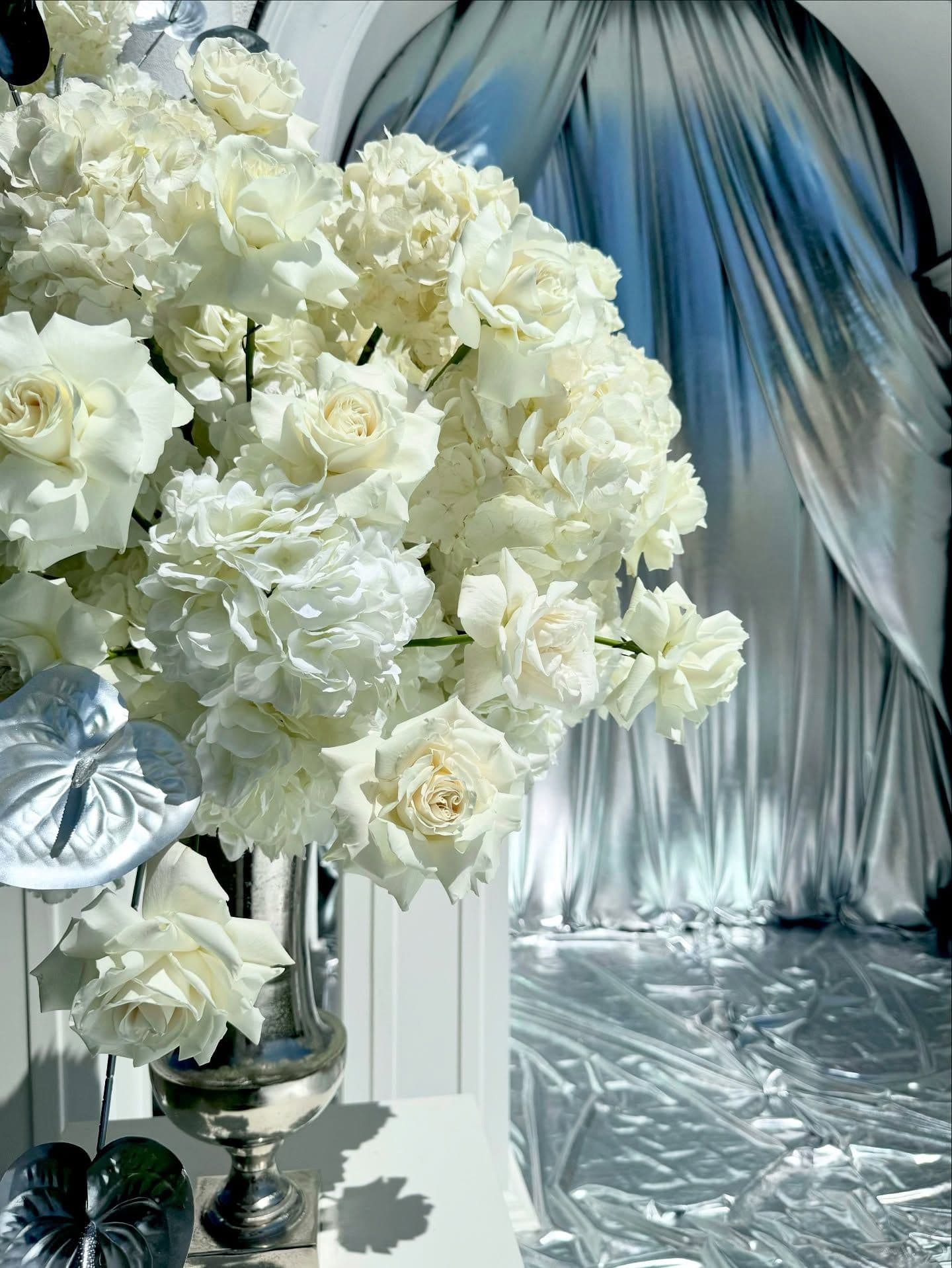 wedding silver metalico en las bodas decoración tendencia