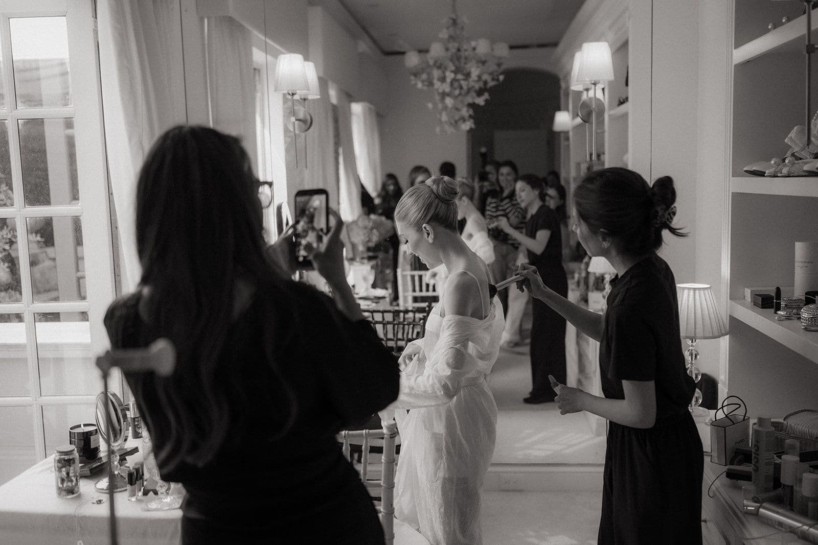 Getting ready novia boda