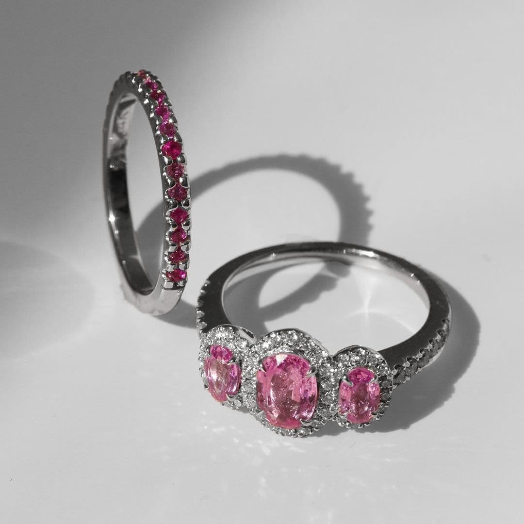 Zafiro rosa y rojo
